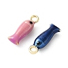Alloy Enamel Pendants AL-CBA3844-02B-G-2
