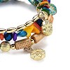 Bohemian Handwork Multi-Colored Stone Beaded Bracelet AJEW-Z038-01C-3