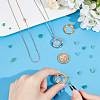 Unicraftale DIY Blank Flat Round 304 Stainless Steel Locket Pendant Necklace Making Kit DIY-UN0056-18-2