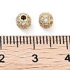 Round Brass Micro Pave Cubic Zirconia Beads ZIRC-N016-01G-4MM-3
