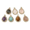Natural Mixed Stone Faceted Teardrop Pendants G-U028-02G-1