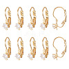 10Pcs Brass Micro Pave Clear Cubic Zirconia Leverback Earring Findings KK-TADJ0001-20A-2