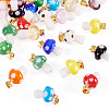 24Pcs 12 Colors Handmade Lampwork Pendants LAMP-TA0001-77-3