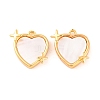 Brass Pave Natural Freshwater Shell Heart with Star Charms KK-S389-05G-1