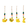 Crafans 4Pcs 4 Style Easter Theme Plastic Hen & Rabbit Pendant Decorations HJEW-CF0001-16A-15