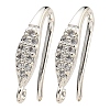 Brass Micro Pave Clear Cubic Zirconia Earring Hooks KK-R149-21S-1