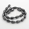 Grade A Non-magnetic Synthetic Hematite Faceted Teardrop Beads Strands G-M045-16x8mm-05-2