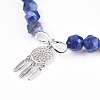 Natural Sodalite Beads Charm Bracelets BJEW-O162-D04-2