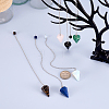 6Pcs 6 Style Natural & Synthetic Hexagonal Pointed Dowsing Pendulums G-FW0001-22-6