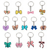 13Pcs 13 Styles PVC Plastic Bowknot Keychains KEYC-TA0001-55-1