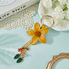 Leather and Alloy Keychain HJEW-WH20022-04A-04-3
