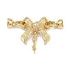 Brass Micro Pave Clear Cubic Zirconia Fold Over Clasps KK-U059-57G-1