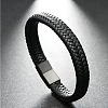 Braided Imitation Leather Cord Bangles for Men WGDB0D2-01-1