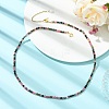 3MM Natural Multicolor Tourmaline Round Beaded Necklaces for Women NJEW-JN06342-1