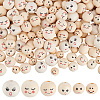   180Pcs 6 Styles Printed Wood Beads WOOD-PH0002-77-1