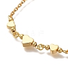 Heart Brass Link Bracelets BJEW-L696-0259G-2