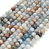 Natural Aquamarine Beads Strands G-F591-29B-8mm-05-2