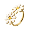 Brass Enamel Cuff Rings for Women RJEW-Q008-14G-02-2