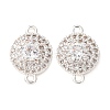 Brass Pave Clear Cubic Zirconia Connector Charms CU-CBAEC99-06S-1