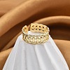 Rack Plating Brass Micro Pave Cubic Zirconia Cuff Finger Rings for Women RJEW-M028-52G-1