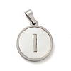 304 Stainless Steel with White Shell Pendants STAS-G268-01I-P-2