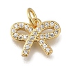 Rack Plating Brass Micro Pave Clear Cubic Zirconia Charms KK-G500-08G-1