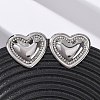 304 Stainless Steel Rhinestone Stud Earrings EJEW-K311-02P-1