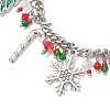 Christmas Series Alloy Enamel Charm Bracelets BJEW-TA00662-3