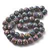 Electroplated Natural Lava Rock Beads Strands G-A251-D01-01I-2