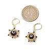 Star of David Evil Eye Handmade Glass Seed Beads with Lampwork Hoop Earrings EJEW-MZ00389-5