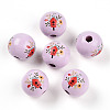 Easter Theme Printed Wood Beads WOOD-T032-22Q-1