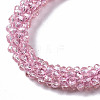 Faceted Transparent Glass Beads Stretch Bracelets X-BJEW-S144-002C-05-3