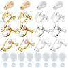 Brass Clip-on Earring Converters Findings KK-BBC0021-52-7
