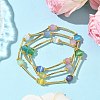 Cat Eye Round Beads Multi-strand Bracelets for Women BJEW-JB12338-03-1