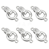 6Pcs Brass Micro Pave Clear Cubic Zirconia Fold Over Clasps KK-BC0015-10P-1