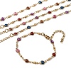 304 Stainless Steel Resin Link Chain Bracelets for Women BJEW-D452-01G-2