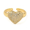 Brass Micro Pave Cubic Zirconia Open Finger Ring RJEW-C069-09G-2