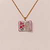 Brass Enamel Book Pendant Necklaces for Women KK-CBAF5B9-01G-06-1