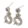 Rack Plating Brass with Cubic Zirconia Stud Earrings Finding KK-Z085-03P-1