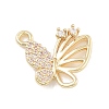 Brass Pave Clear Cubic Zirconia Pendants KK-Z061-08G-01-1