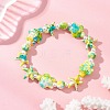Dyed Synthetic Turquoise & Imitated Pearl Acrylic Beads Stretch Bracelets for Women BJEW-JB14047-2