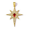 Brass Micro Pave Red Cubic Zirconia Pendants CU-OY001-76G-1