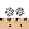 Brass Micro Pave Colorful Cubic Zirconia Bead Caps KK-V015-30P-2