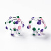 Transparent Glass Enamel Beads GLAA-N049-012A-2