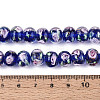 Handmade Lampwork Inner Flower Rondelle Beads Strands LAMP-T022-24D-4