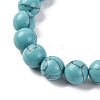 Synthetic Turquoise Beads Stretch Bracelets BJEW-I319-01M-3