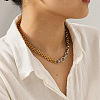 Two Tone 304 Stainless Steel Mixed Link Chain Necklaces WG1584D-01-5