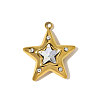 304 Stainless Steel Rhinestone Pendants STAS-OY009-96G-1