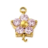 304 Stainless Steel Micro Pave Cubic Zirconia Flower Connector Charms STAS-U042-01G-01-1