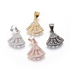Eco-Friendly Brass Micro Pave Cubic Zirconia Charms ZIRC-J021-19-RS-1